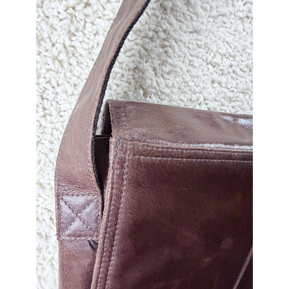 Wilsons Leather Messenger Bag Mens OS Brown Crossbody Laptop Work Bag - Picture 12 of 14